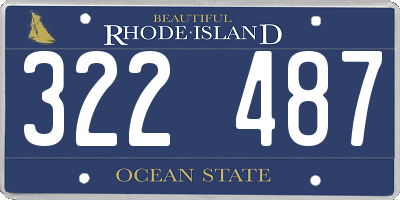 RI license plate 322487
