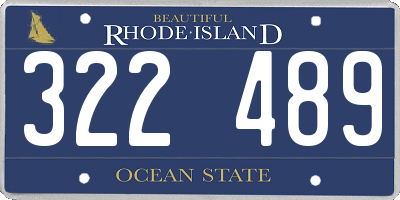 RI license plate 322489