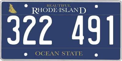 RI license plate 322491