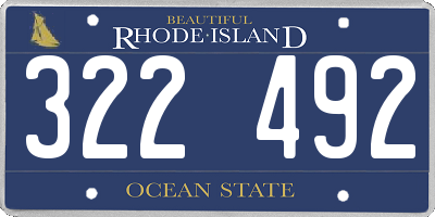 RI license plate 322492