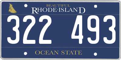 RI license plate 322493