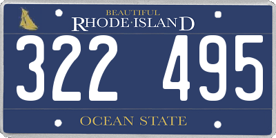 RI license plate 322495