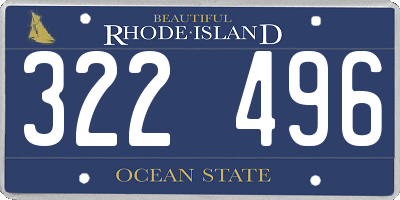 RI license plate 322496