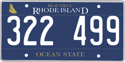 RI license plate 322499
