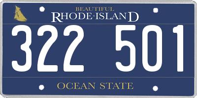 RI license plate 322501