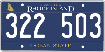 RI license plate 322503