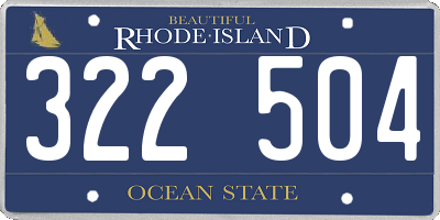 RI license plate 322504