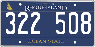 RI license plate 322508