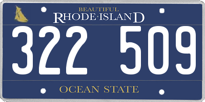 RI license plate 322509