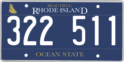 RI license plate 322511