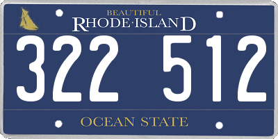 RI license plate 322512
