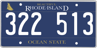 RI license plate 322513