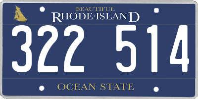 RI license plate 322514