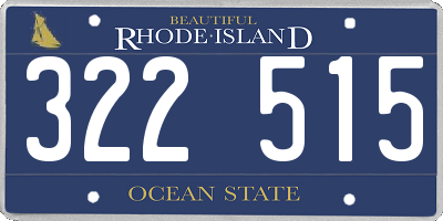 RI license plate 322515