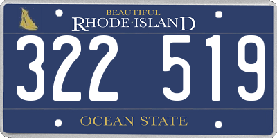 RI license plate 322519