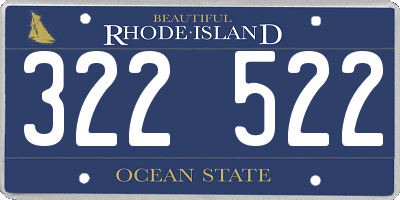 RI license plate 322522