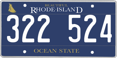 RI license plate 322524