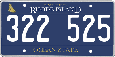 RI license plate 322525