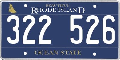 RI license plate 322526