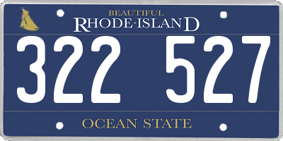 RI license plate 322527
