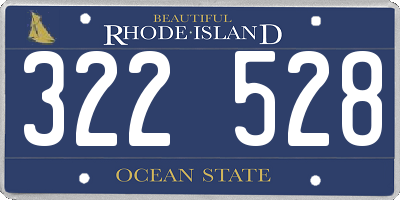 RI license plate 322528