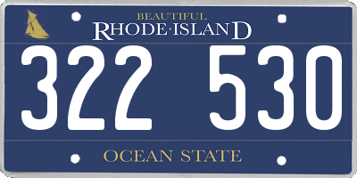 RI license plate 322530