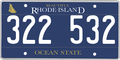 RI license plate 322532