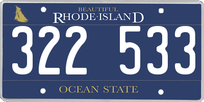 RI license plate 322533