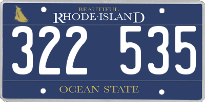 RI license plate 322535