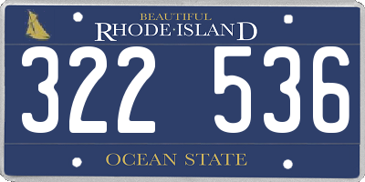 RI license plate 322536