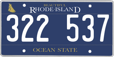 RI license plate 322537