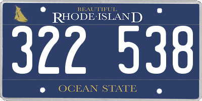 RI license plate 322538