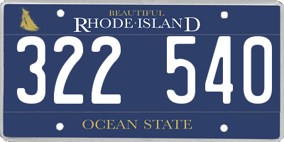 RI license plate 322540