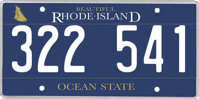 RI license plate 322541
