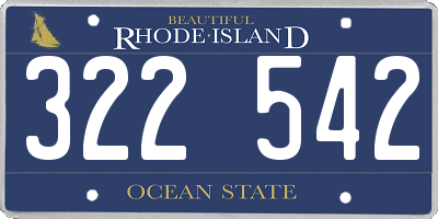 RI license plate 322542