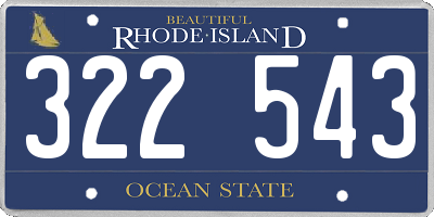 RI license plate 322543