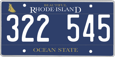 RI license plate 322545