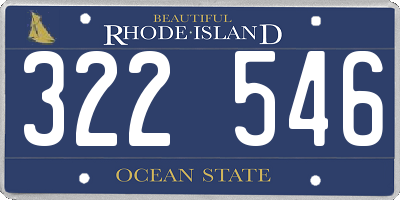 RI license plate 322546
