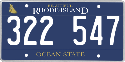 RI license plate 322547