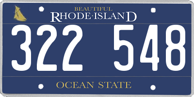 RI license plate 322548