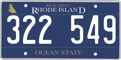 RI license plate 322549