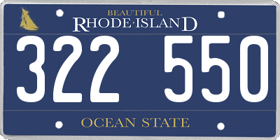 RI license plate 322550