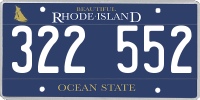 RI license plate 322552
