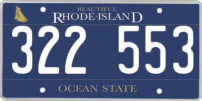 RI license plate 322553
