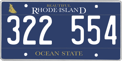 RI license plate 322554