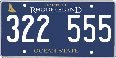 RI license plate 322555
