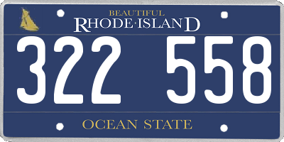 RI license plate 322558