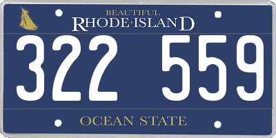 RI license plate 322559
