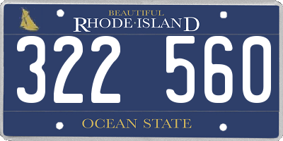 RI license plate 322560