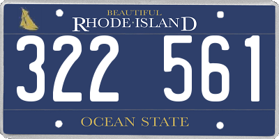 RI license plate 322561